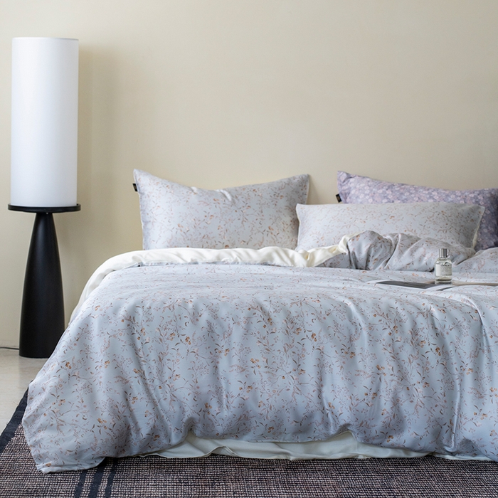 91家纺网 家纺一手货源 找家纺 禾时 2025新款60S兰精天丝数码印花四件套 慕沙-绿