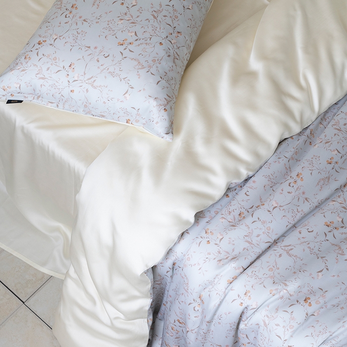 91家纺网 家纺一手货源 找家纺 禾时 2025新款60S兰精天丝数码印花四件套 慕沙-绿