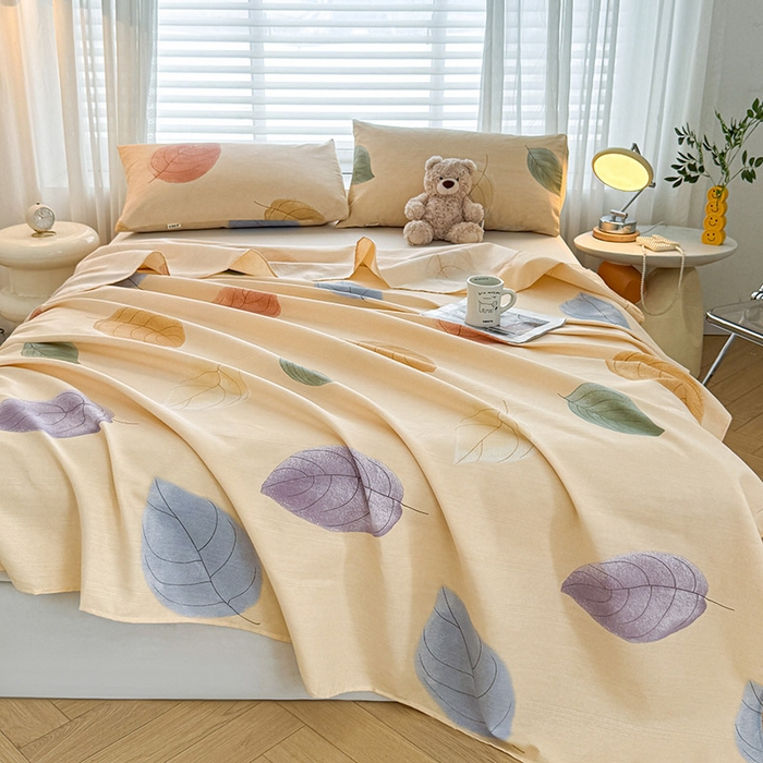 91家纺网 家纺一手货源 找家纺 红日子纺织品 2025新款直播热卖原棉提花锻条老粗布印花床单三件套 飘絮