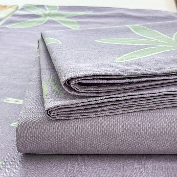 91家纺网 家纺一手货源 找家纺 红日子纺织品 2025新款直播热卖原棉提花锻条老粗布印花床单三件套 倩影