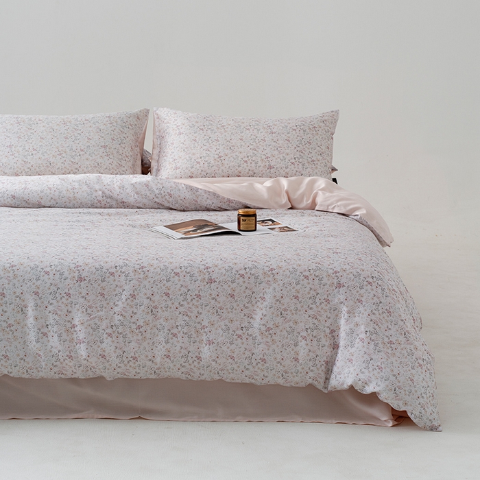 91家纺网 家纺一手货源 找家纺 禾时 2025新款60S兰精天丝数码印花四件套 薇薇安绵白