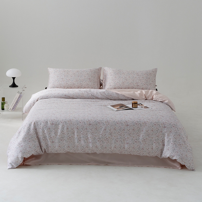 91家纺网 家纺一手货源 找家纺 禾时 2025新款60S兰精天丝数码印花四件套 薇薇安绵白