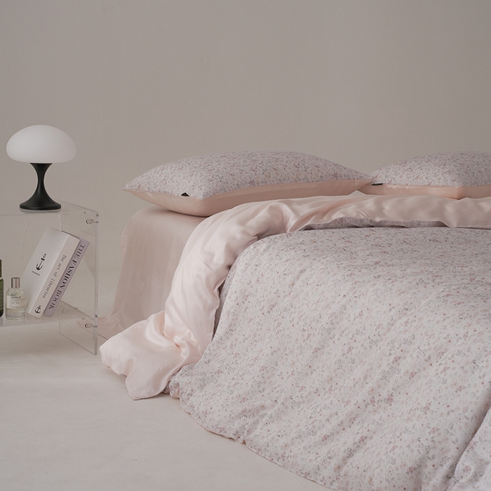 91家纺网 家纺一手货源 找家纺 禾时 2025新款60S兰精天丝数码印花四件套 薇薇安绵白