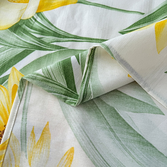 91家纺网 家纺一手货源 找家纺 红日子纺织品 2025新款直播热卖原棉提花锻条老粗布印花床单三件套 向阳花开