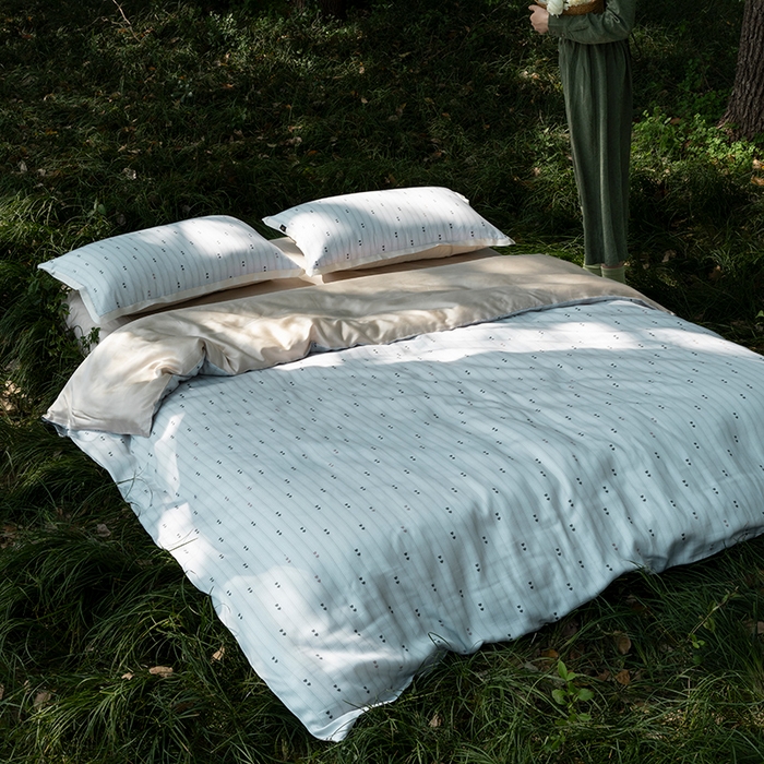 91家纺网 家纺一手货源 找家纺 禾时 2025新款60S兰精天丝数码印花四件套 心悦绿（枕套带边）