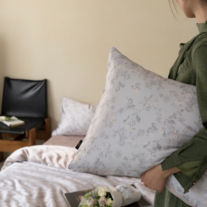 91家纺网 家纺一手货源 找家纺 禾时 2025新款60S兰精天丝数码印花四件套 星芙-灰