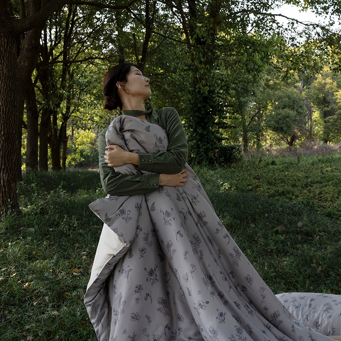 91家纺网 家纺一手货源 找家纺 禾时 2025新款60S兰精天丝数码印花四件套 知晓-棕