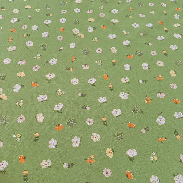 91家纺网 家纺一手货源 找家纺 红日子纺织品 2025新款直播热卖原棉提花锻条老粗布印花床单三件套 春暖花开