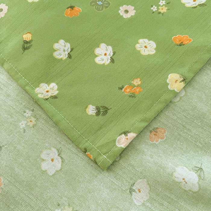 91家纺网 家纺一手货源 找家纺 红日子纺织品 2025新款直播热卖原棉提花锻条老粗布印花床单三件套 春暖花开