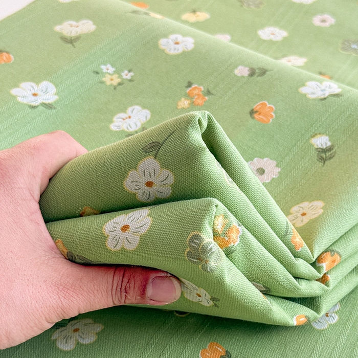 91家纺网 家纺一手货源 找家纺 红日子纺织品 2025新款直播热卖原棉提花锻条老粗布印花床单三件套 春暖花开