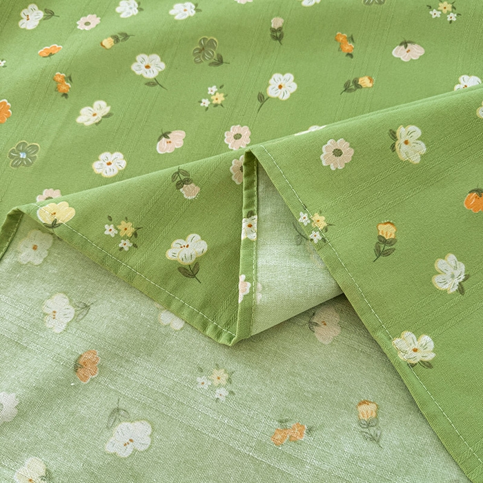 91家纺网 家纺一手货源 找家纺 红日子纺织品 2025新款直播热卖原棉提花锻条老粗布印花床单三件套 春暖花开