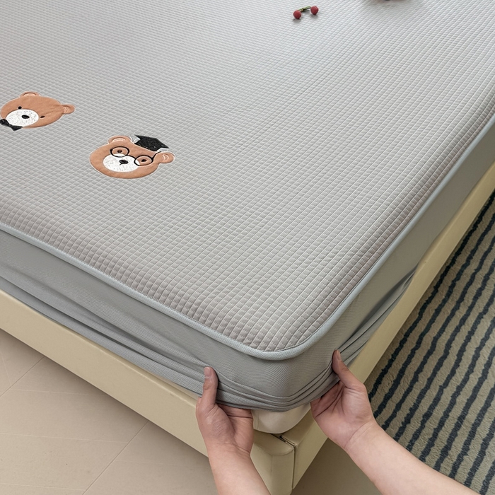 91家纺网 家纺一手货源 找家纺 （总）爱思凯家纺 2025新款【陪伴】PE凉感床笠款冰豆豆软席凉席席子-床笠款