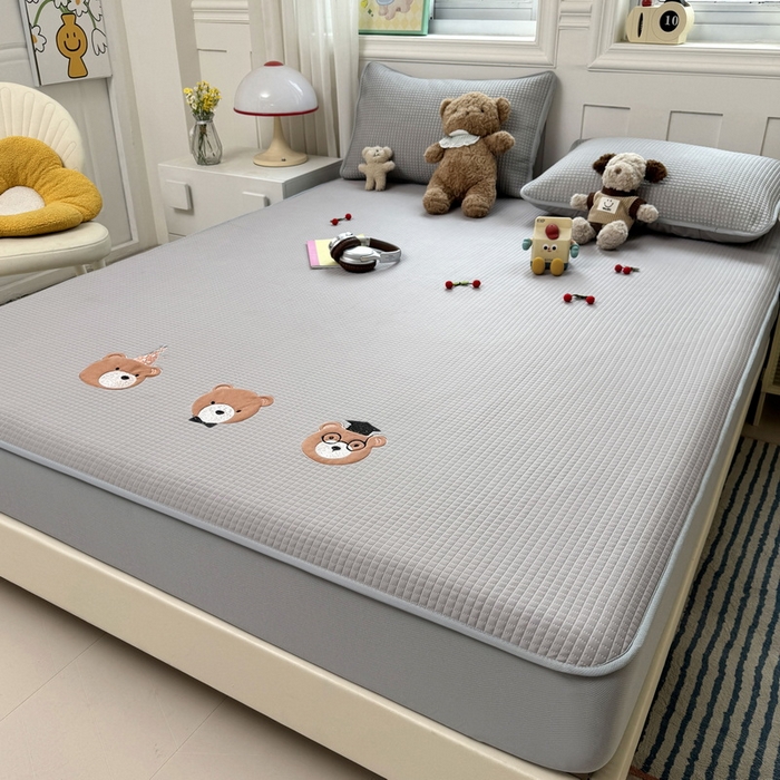 91家纺网 家纺一手货源 找家纺 （总）爱思凯家纺 2025新款【陪伴】PE凉感床笠款冰豆豆软席凉席席子-床笠款