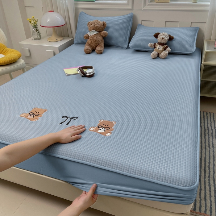 91家纺网 家纺一手货源 找家纺 （总）爱思凯家纺 2025新款【陪伴】PE凉感床笠款冰豆豆软席凉席席子-床笠款