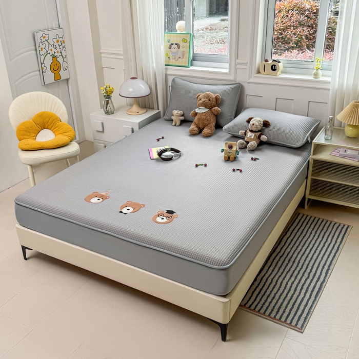 91家纺网 家纺一手货源 找家纺 （总）爱思凯家纺 2025新款【陪伴】PE凉感床笠款冰豆豆软席凉席席子-床笠款