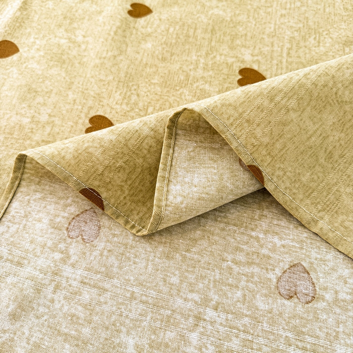 91家纺网 家纺一手货源 找家纺 红日子纺织品 2025新款直播热卖原棉提花锻条老粗布印花床单三件套 爱心