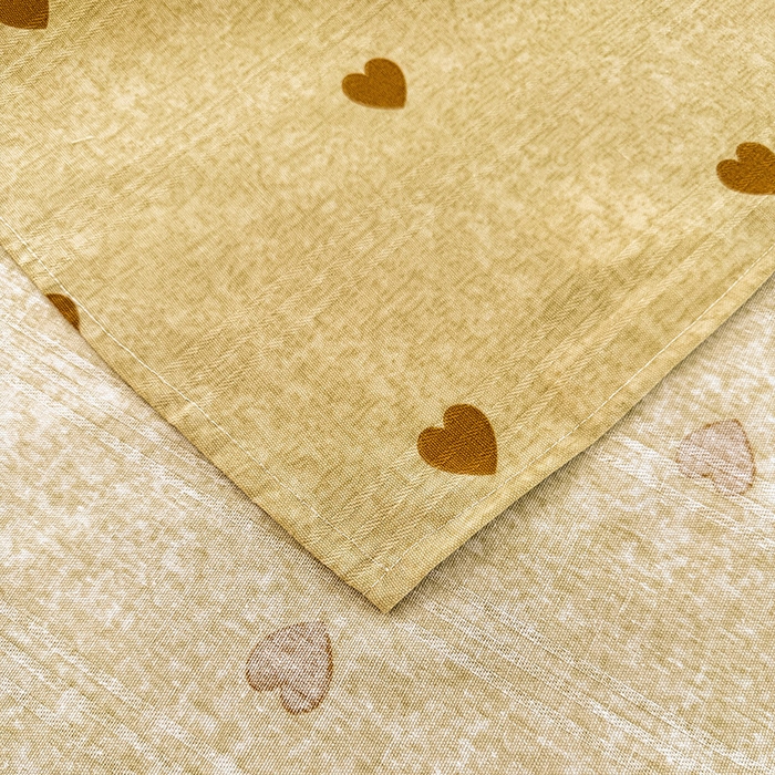 91家纺网 家纺一手货源 找家纺 红日子纺织品 2025新款直播热卖原棉提花锻条老粗布印花床单三件套 爱心