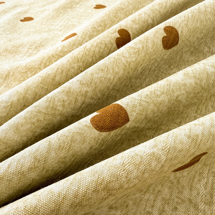 91家纺网 家纺一手货源 找家纺 红日子纺织品 2025新款直播热卖原棉提花锻条老粗布印花床单三件套 爱心