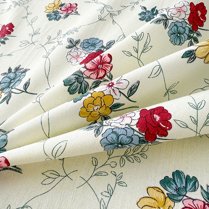 91家纺网 家纺一手货源 找家纺 红日子纺织品 2025新款直播热卖原棉提花锻条老粗布印花床单三件套 花海