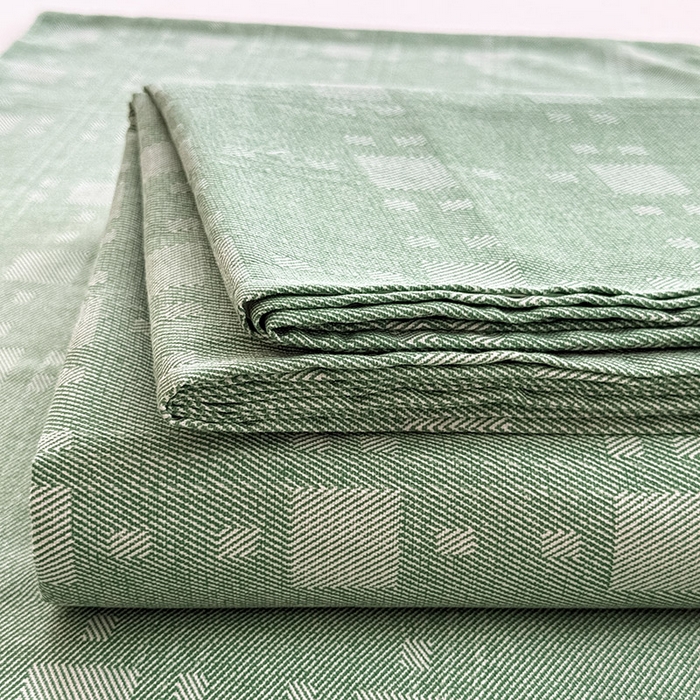 91家纺网 家纺一手货源 找家纺 红日子纺织品 2025新款直播热卖原棉提花锻条老粗布印花床单三件套 艾格