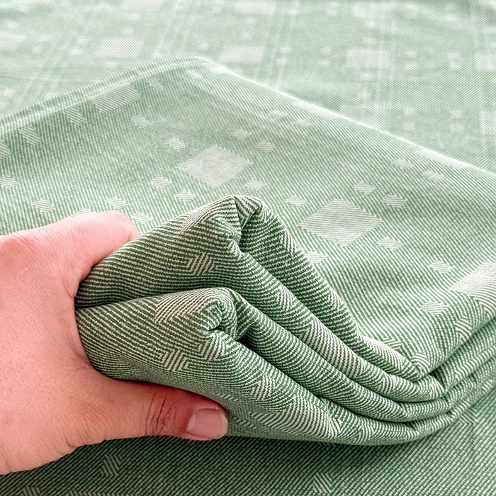 91家纺网 家纺一手货源 找家纺 红日子纺织品 2025新款直播热卖原棉提花锻条老粗布印花床单三件套 艾格