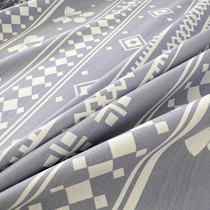 91家纺网 家纺一手货源 找家纺 红日子纺织品 2025新款直播热卖原棉提花锻条老粗布印花床单三件套 格子铺