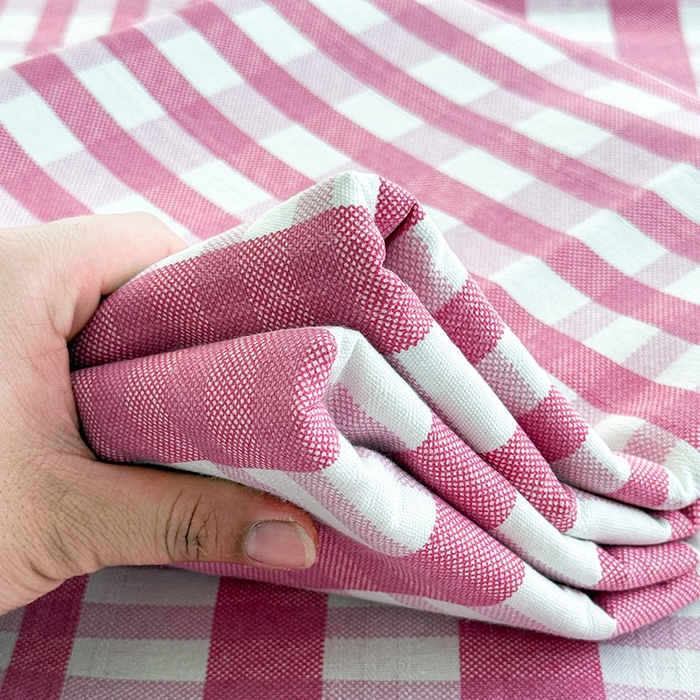 91家纺网 家纺一手货源 找家纺 红日子纺织品 2025新款直播热卖原棉提花锻条老粗布印花床单三件套 格调-粉