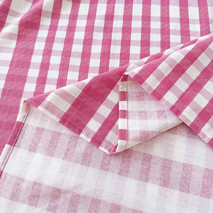 91家纺网 家纺一手货源 找家纺 红日子纺织品 2025新款直播热卖原棉提花锻条老粗布印花床单三件套 格调-粉