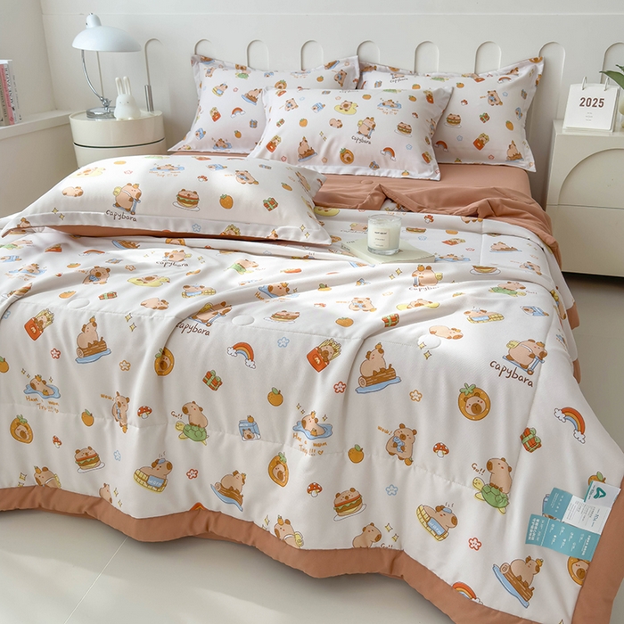 91家纺网 家纺一手货源 找家纺 （总）宝士康家纺 2025新款10A抗菌针织夏被四件套