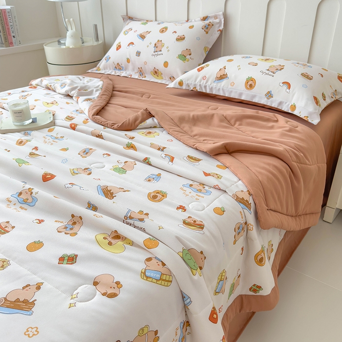 91家纺网 家纺一手货源 找家纺 （总）宝士康家纺 2025新款10A抗菌针织夏被四件套