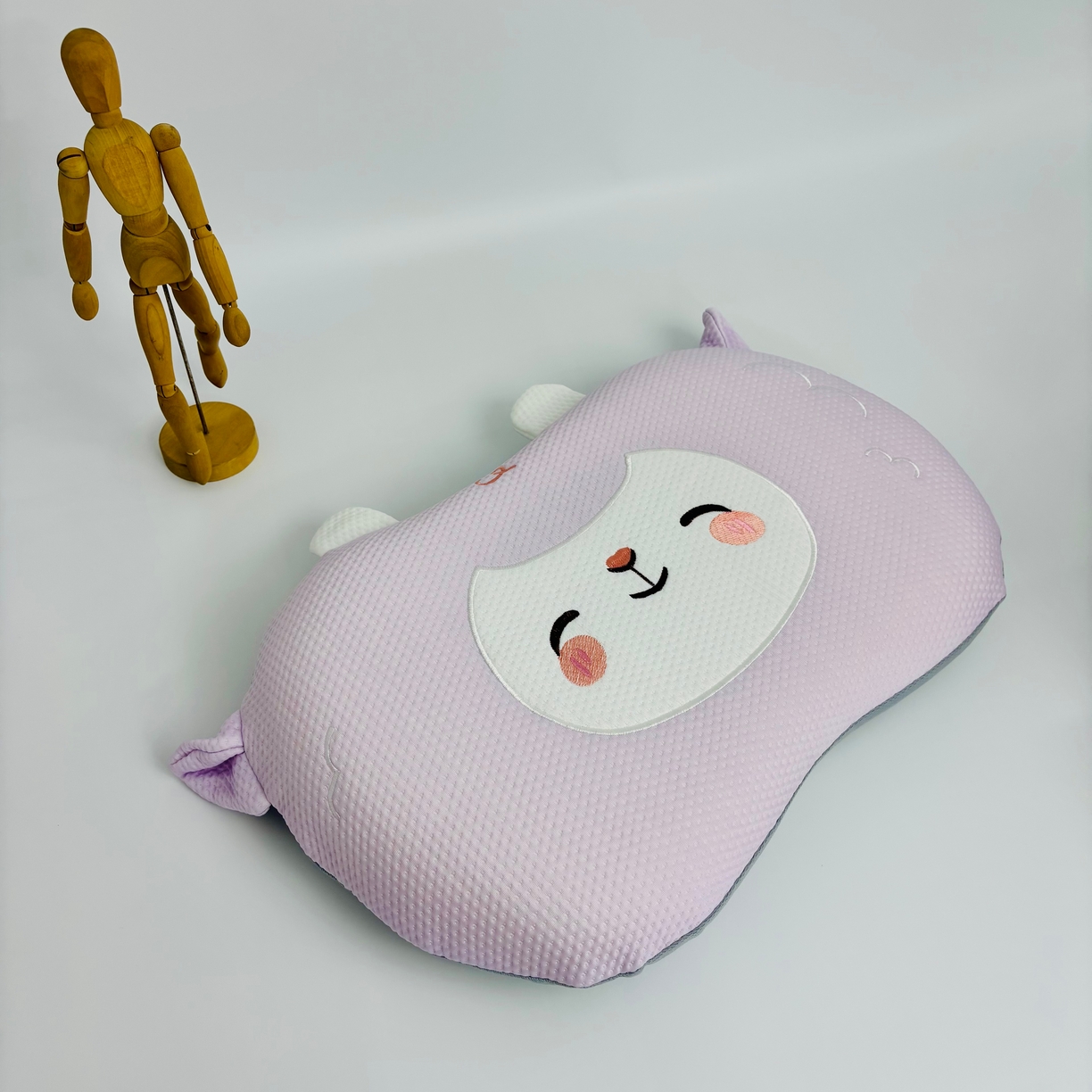 露函家居 2025春夏新款小羊款绣花凉豆豆猫肚枕单枕头枕芯 小羊款绣花凉豆豆-紫色 35x55cm/只