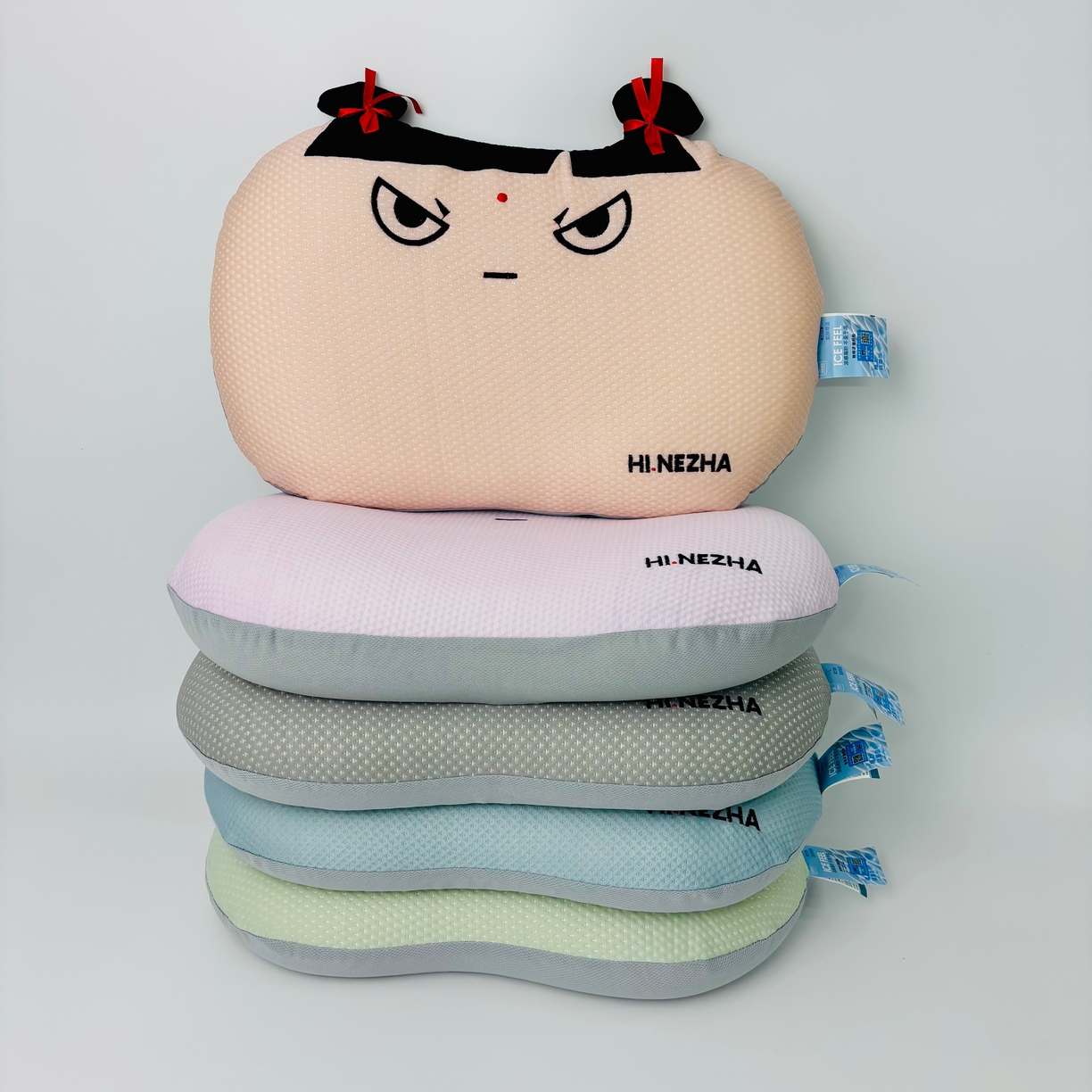 露函家居 2025春夏新款哪吒凉豆豆猫肚枕单枕头枕芯 哪吒凉豆豆-粉色 35x55cm/只