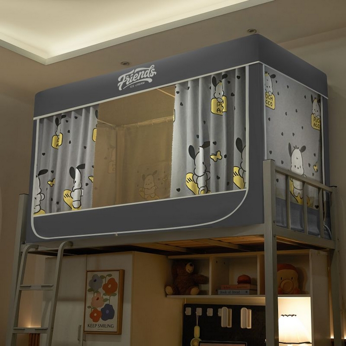 91家纺网 家纺一手货源 找家纺 爱上家居 2025新款遮光防蚊卡通学生蚊帐 帕恰狗