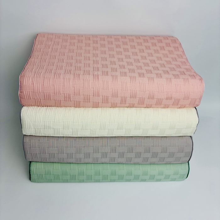 91家纺网 家纺一手货源 找家纺 露函(原乐尔馨 )2025新款华夫格乳胶记忆枕头枕芯 华夫格-粉40*60*10*12cm