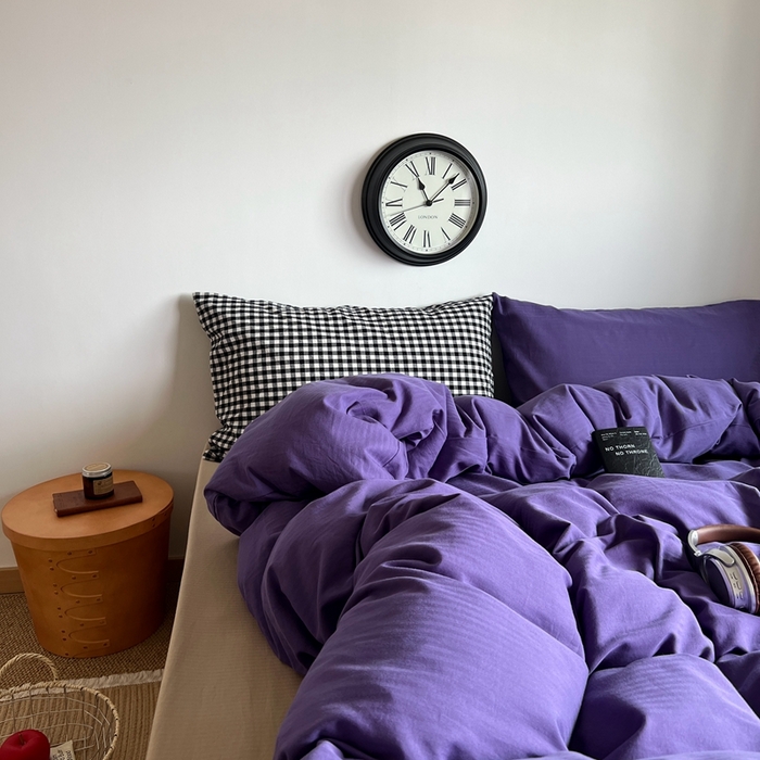 91家纺网 家纺一手货源 找家纺 蜜宿 2025新款全棉人字纹四件套（紫萝奶咖） 紫萝奶咖（黑小格混搭紫萝）