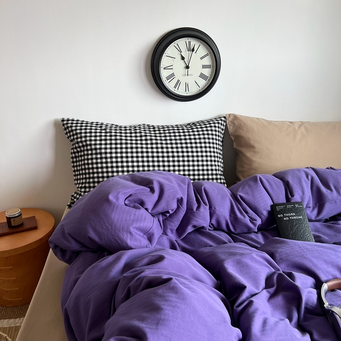 91家纺网 家纺一手货源 找家纺 蜜宿 2025新款全棉人字纹四件套（紫萝奶咖） 紫萝奶咖（黑小格混搭奶咖）