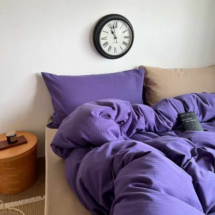 91家纺网 家纺一手货源 找家纺 蜜宿 2025新款全棉人字纹四件套（紫萝奶咖） 紫萝奶咖（纯色混搭）