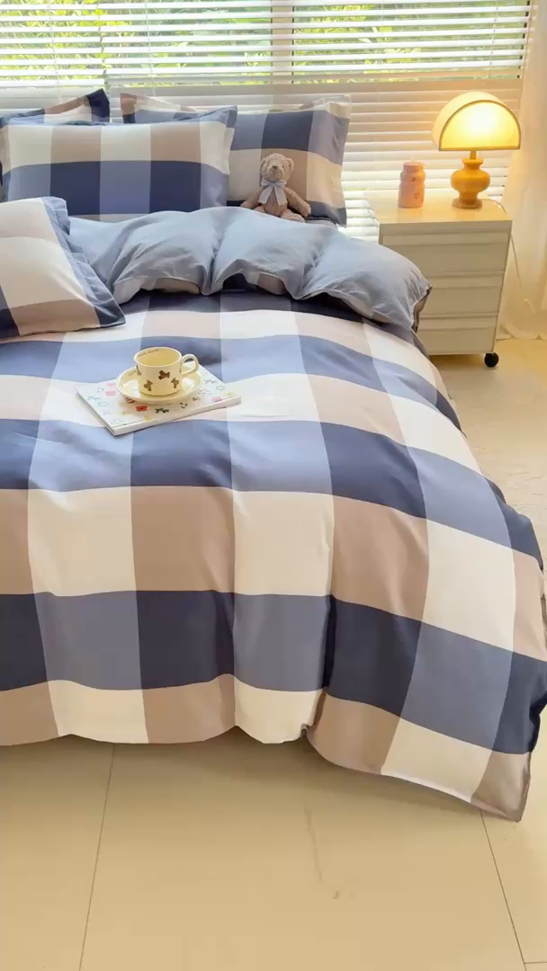 91家纺网 家纺一手货源 找家纺 正莱欣 2025新品加厚生态棉磨毛四件套高克重植物羊绒床单款床笠款四件套大量现货 极简格调