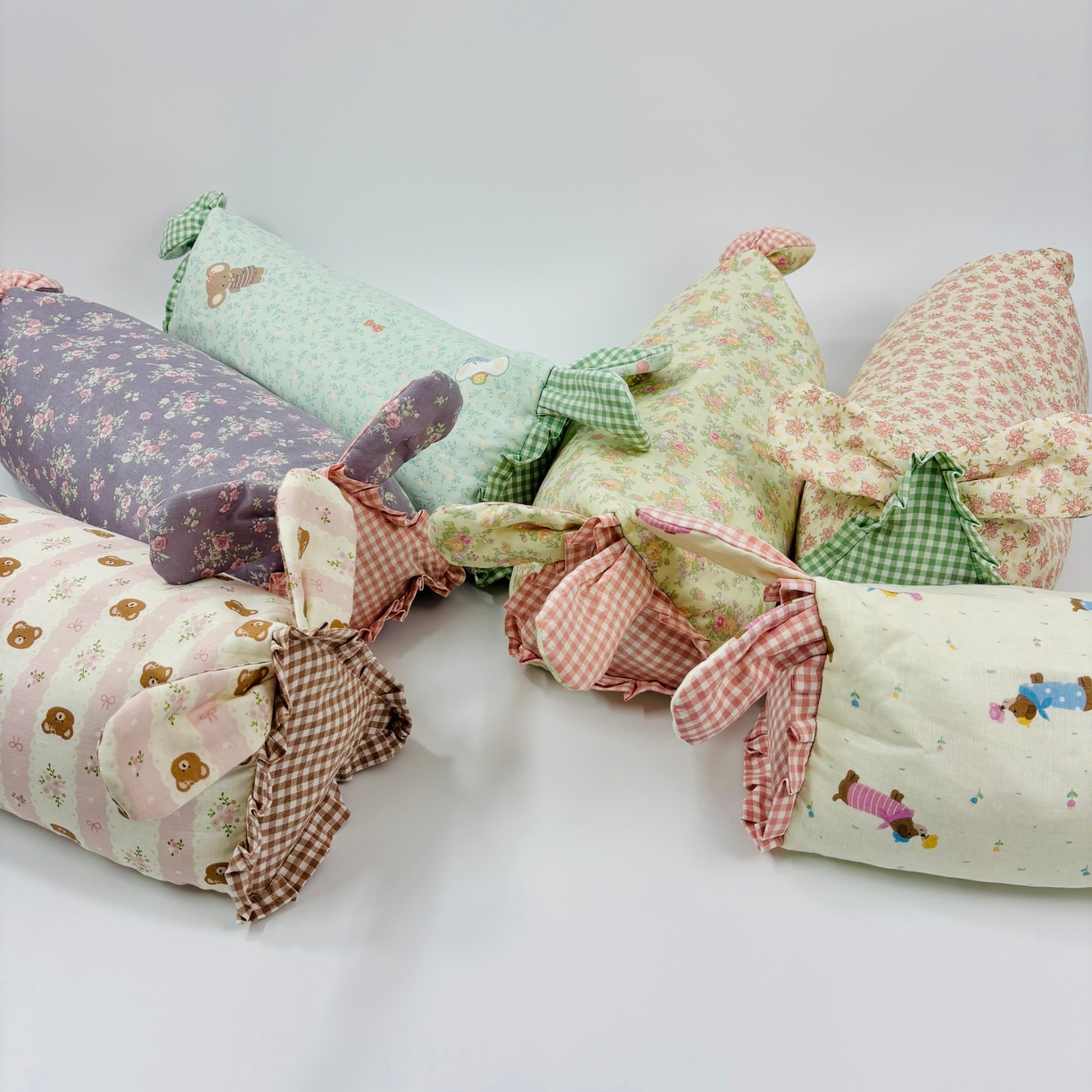 91家纺网 家纺一手货源 找家纺 露函(原乐尔馨 )2025春夏新款全棉纯棉小碎花兔兔荞麦枕单枕头枕芯 组合图仅供参考 50x25cm/只