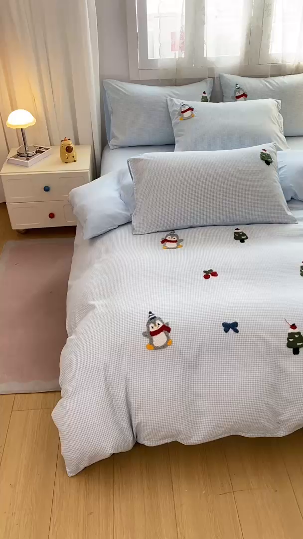 91家纺网 家纺一手货源 找家纺 （总）多品家纺 2025新款超柔水洗棉毛巾绣单被套