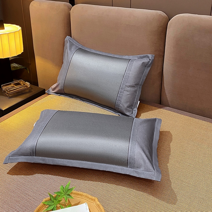 91家纺网 家纺一手货源 找家纺 雨彤家纺 2025新款冰藤单人枕套 灰色冰藤