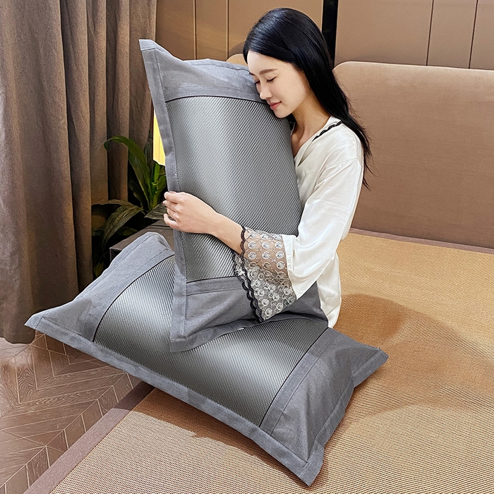 91家纺网 家纺一手货源 找家纺 雨彤家纺 2025新款冰藤单人枕套 灰色冰藤