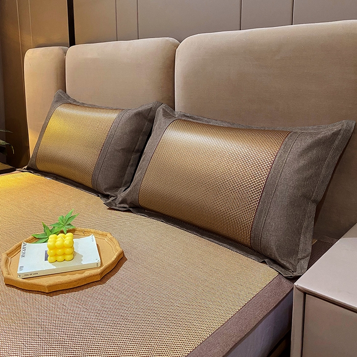 雨彤家纺 2025新款冰藤单人枕套 咖色冰藤