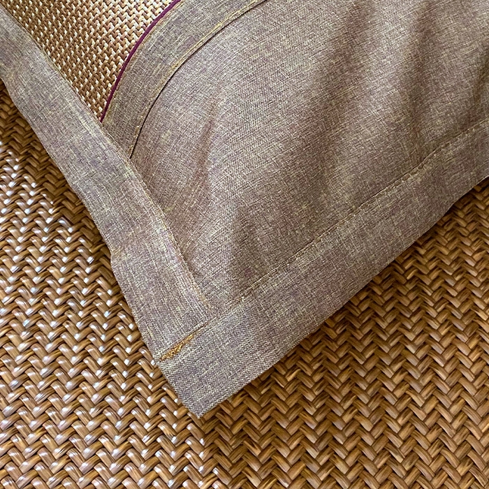 91家纺网 家纺一手货源 找家纺 雨彤家纺 2025新款冰藤单人枕套 咖色冰藤