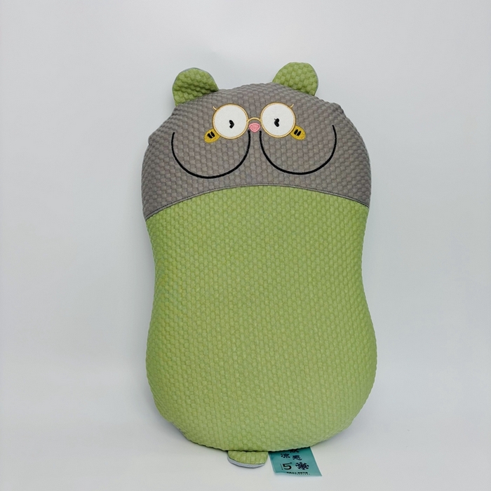 露函(原乐尔馨 )2025新款凉茶猫猫肚枕 绿拼灰35*55cm