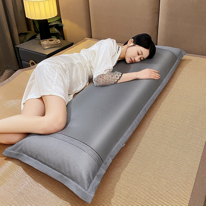 91家纺网 家纺一手货源 找家纺 雨彤家纺 2025新款冰藤双人长枕套 灰色冰藤