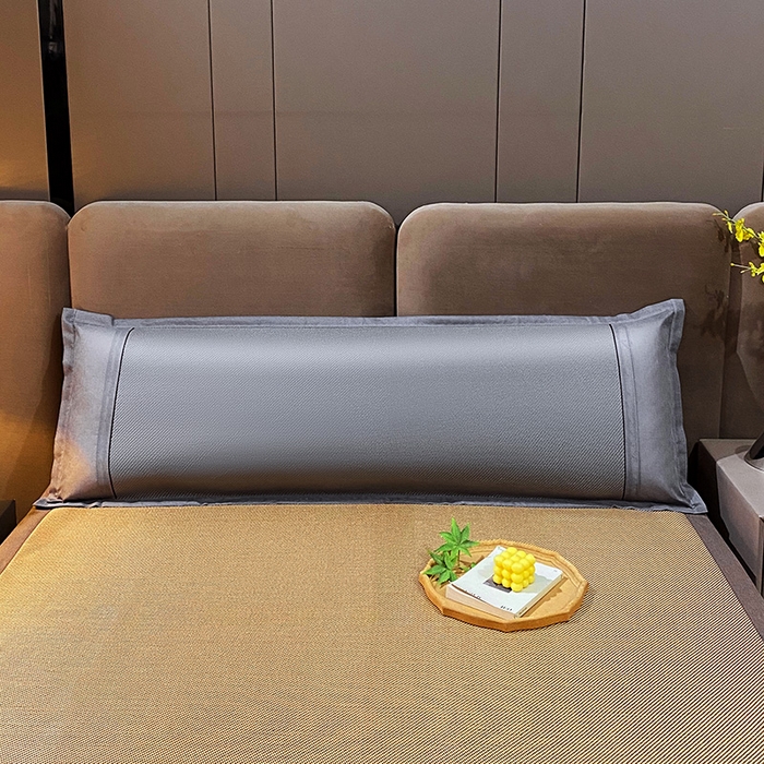 91家纺网 家纺一手货源 找家纺 雨彤家纺 2025新款冰藤双人长枕套 灰色冰藤