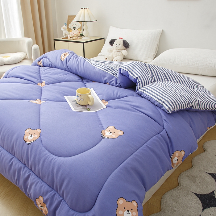 91家纺网 家纺一手货源 找家纺 南方印象2025新款印花冬被被子被芯 布朗小熊