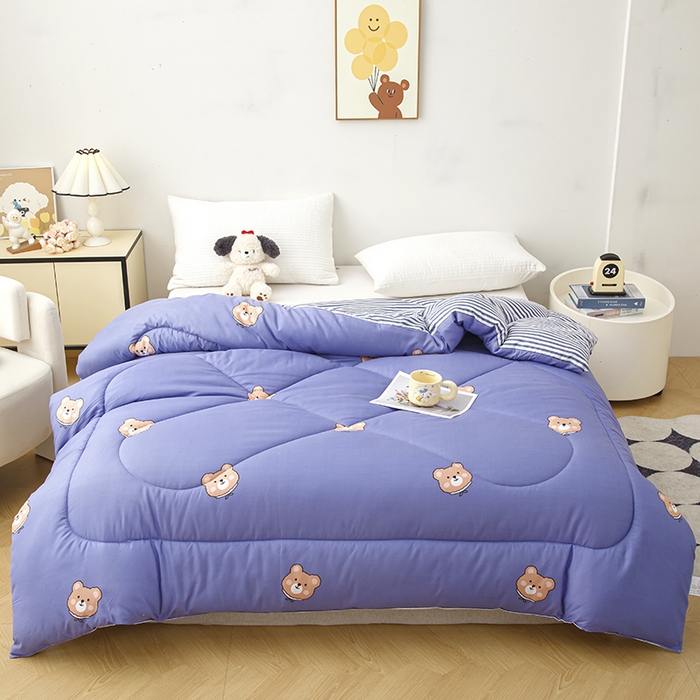 91家纺网 家纺一手货源 找家纺 南方印象2025新款印花冬被被子被芯 布朗小熊