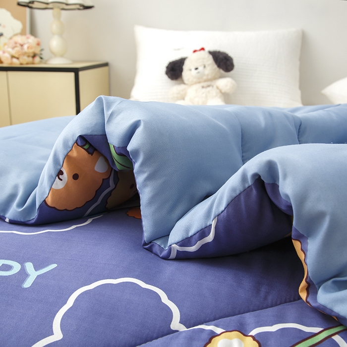 91家纺网 家纺一手货源 找家纺 南方印象2025新款印花冬被被子被芯 哈尼熊